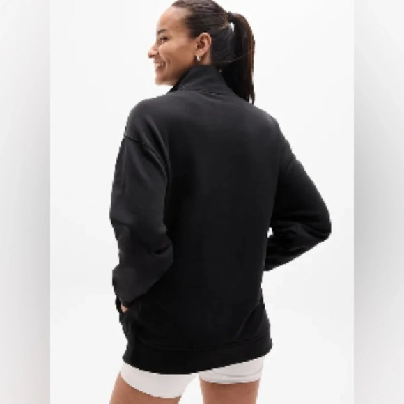 ATHLETA Women's Forever Fleece 1/4 Zip Sweatshirt - Black, Large - Picture 8 of 8